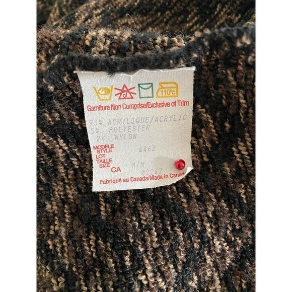 Vintage Paola Angela by Tricot Exclusive Inc brown knitted cardigan M, Canada - Picture 4 of 5